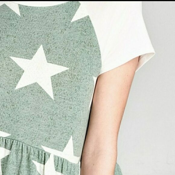 NWT Sage Star Peplum Top-L - Picture 3 of 5